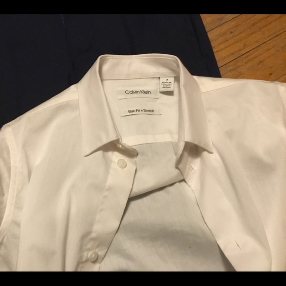 Calvin Klein white shirt size 7 and tie. - Picture 3 of 3